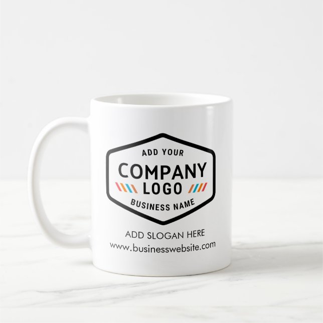 Lägg till Business Logotyp Company webbplats Adres Kaffemugg (Vänster)