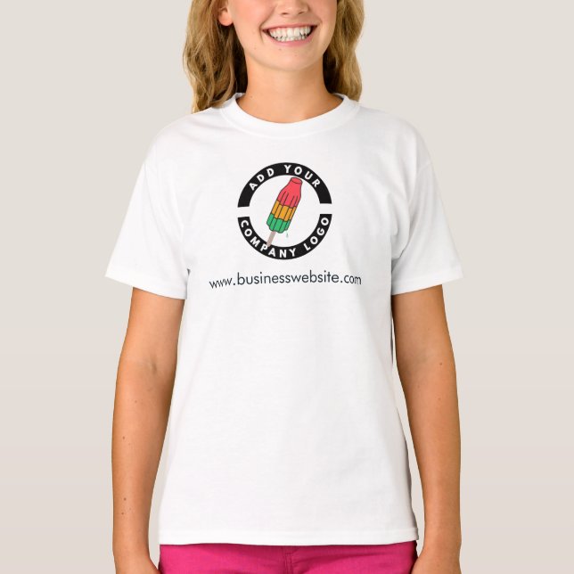 Lägg till Business Logotyp Company webbplats Adres T Shirt (Framsida)