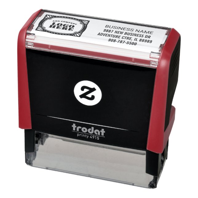 Lägg till Business Namn Adress och Logotyp Anpassn Självfärgande Stämpel (Produkt)