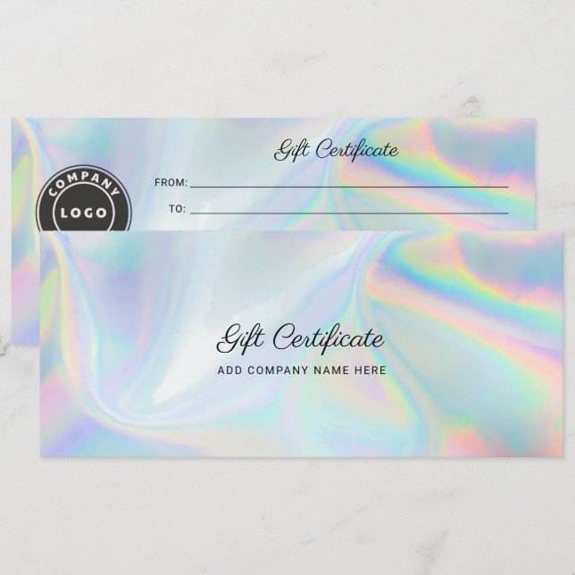 Lägg till certifikat för Holografisk DIY Gift-Logo (Fram/baksida)