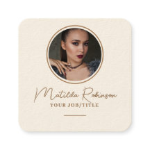 Lägg till cirkulärt foto Guld Namnteckning Cream