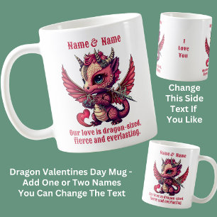 Lägg till citat från Namn, Röda draken Valentines Kaffemugg