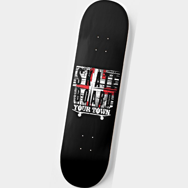 Lägg till City Town Skateboard Distress White på B (Skapare uppladdad)