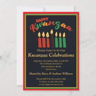 Lägg till datumuppgifter för Namn, Lycklig Kwanzaa Inbjudningar