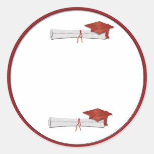Lägg till den egna textrödans Studenten-etikett Runt Klistermärke