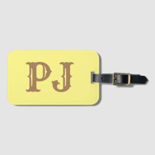 Lägg till den första enkla Gulten Monogram-Personl Bagagebricka