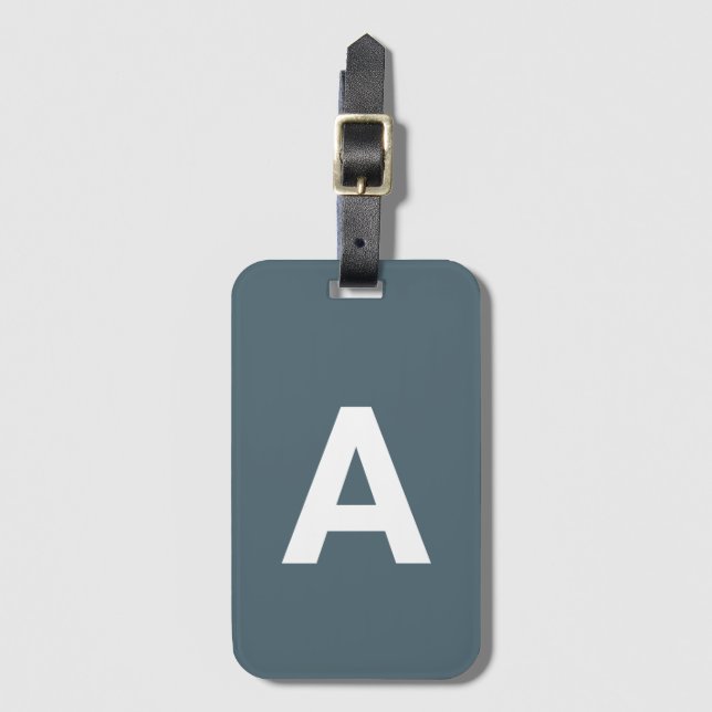 Lägg till den första enkla monogrambaserade Person Bagagebricka (Framsida vertikal)