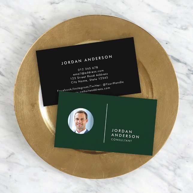 Lägg till den redigerbara fotoavgränsaren i Färg Visitkort (Skapare uppladdad)