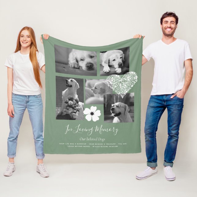 Lägg till Dikt för Sentimental Hund-minnesknappar Fleecefilt (På plats)