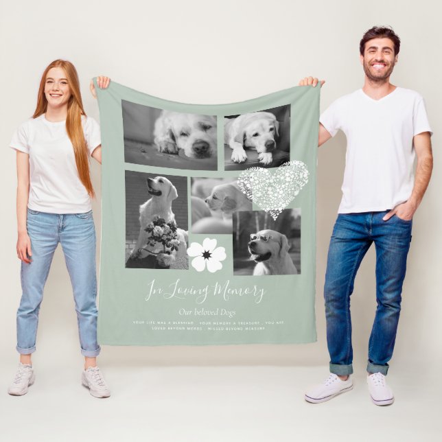 Lägg till Dikt för Sentimental Hund-minnesknappar Fleecefilt (På plats)