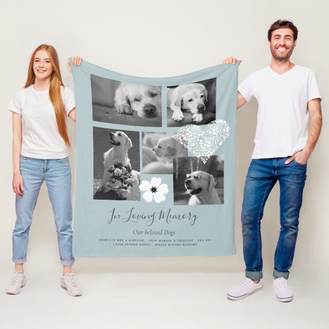 Lägg till Dikt för Sentimental Hund-minnesknappar Fleecefilt (På plats)