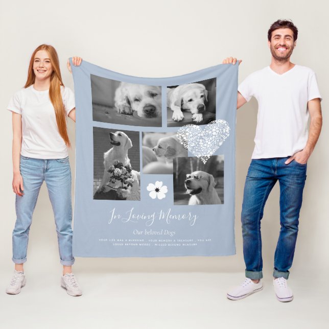 Lägg till Dikt för Sentimental Hund-minnesknappar Fleecefilt (På plats)
