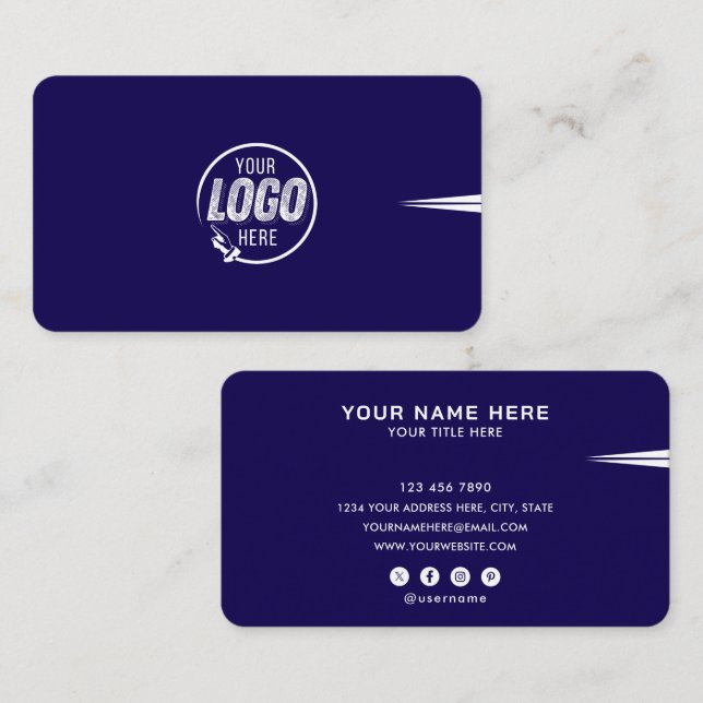Lägg till din anpassade logotyp cirkel professione visitkort (Fram/baksida)