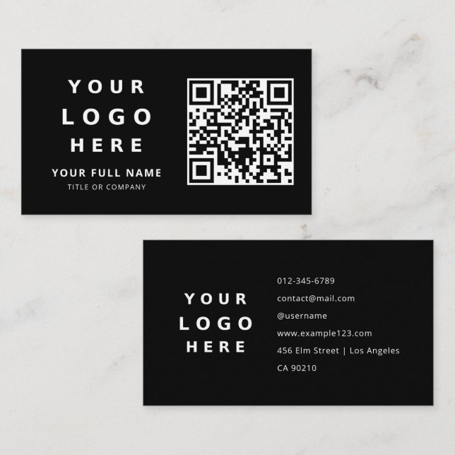 Lägg till din anpassade logotyp & QR-kod professio Visitkort (Fram/baksida)