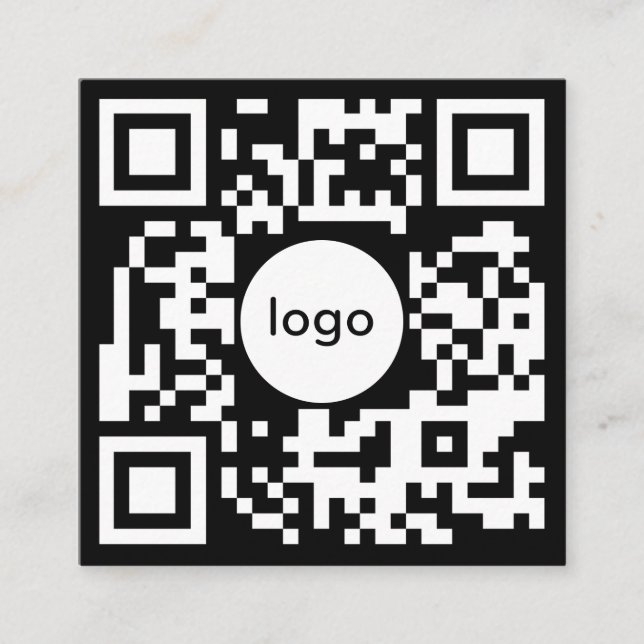 Lägg till din anpassade QR-kodlogotyp professionel Fyrkantigt Visitkort (Framsida)