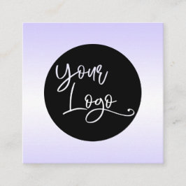 Lägg till din Anpassningsbar Logotyp Lavender och  Fyrkantigt Visitkort