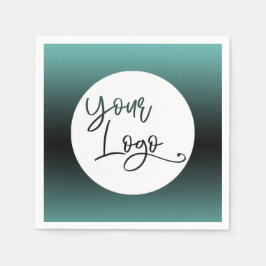 Lägg till din Anpassningsbar Logotyp Light Teal an Pappersservett