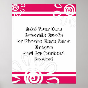 Lägg till din Anpassningsbar Rand & Flowers Raspbe Poster