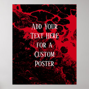 Lägg till din Anpassningsbar Text Black & Cherry R Poster