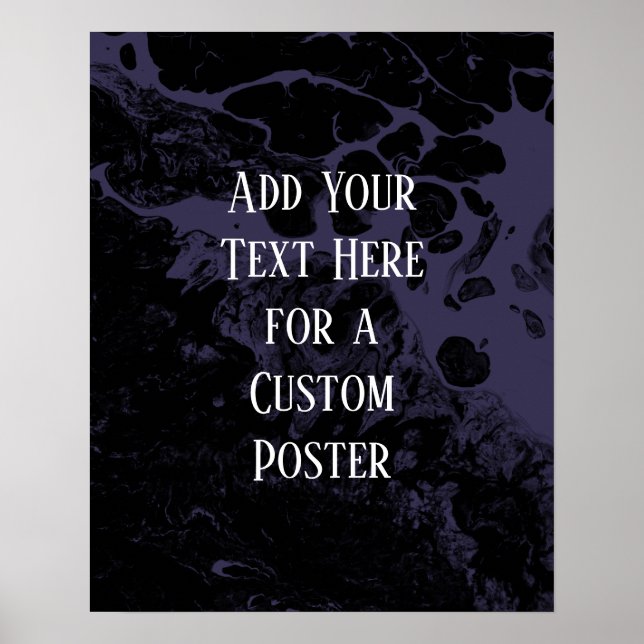 Lägg till din Anpassningsbar Text Black & Dusty Li Poster (Framsidan)