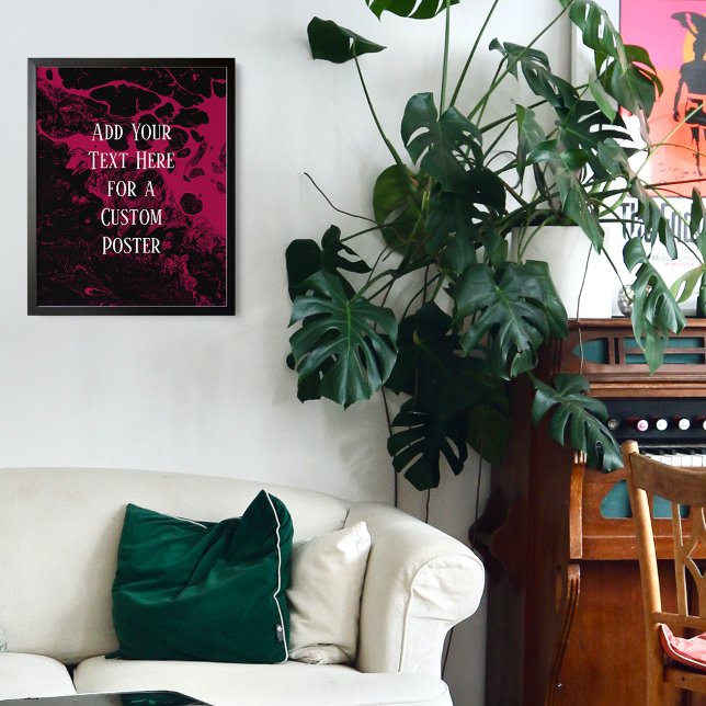 Lägg till din Anpassningsbar Text Black & Raspberr Poster (Skapare uppladdad)