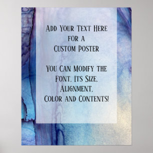 Lägg till din Anpassningsbar Text Blue & Lila Alk Poster
