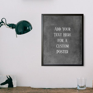 Lägg till din Anpassningsbar Text Bold Grått Gru Poster