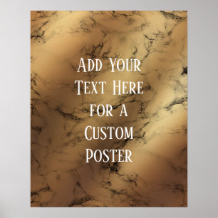 Lägg till din Anpassningsbar Text Guld och svart Poster