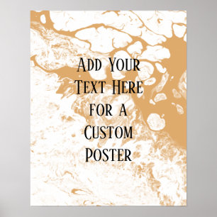 Lägg till din Anpassningsbar Text vit & Orange Cre Poster