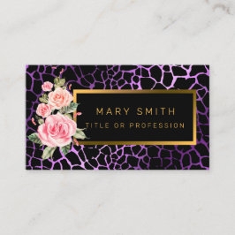 Lägg till din Blommigt i lyxmodern tiger Visitkort