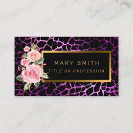 Lägg till din Blommigt i lyxmodern tiger Visitkort