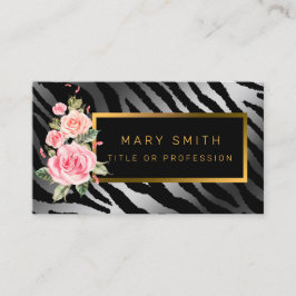 Lägg till din Blommigt i lyxmodern tiger Visitkort