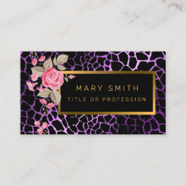 Lägg till din Blommigt i lyxmodern tiger Visitkort