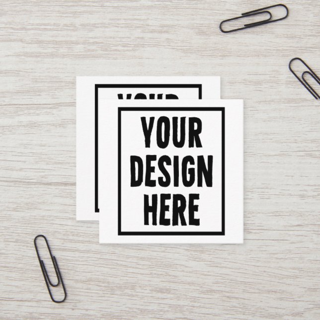 Lägg till din design här fyrkantigt visitkort (Fram/Back In Situ)
