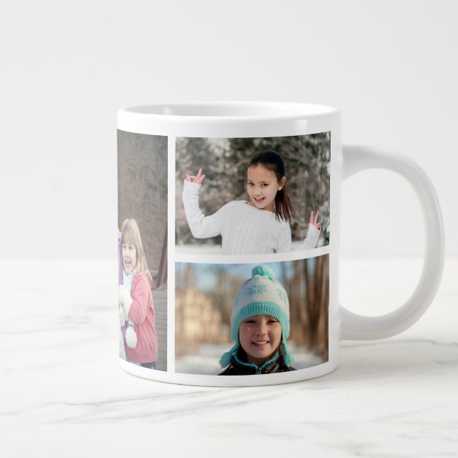 Lägg till din egen 5-fotosamlingskaffe Mugg Jumbo Mugg (Höger)
