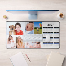 Lägg till din egen 6-fotokollage med 2027-kalender