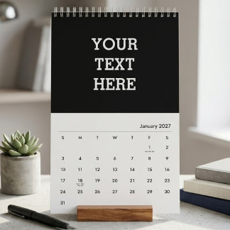 Lägg till din egen anpassade text här svart och vi kalender