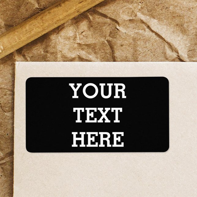 Lägg till din egen Anpassningsbar här svart och vi Adressetikett (Skapare uppladdad)