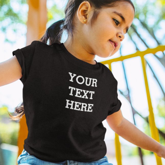 Lägg till din egen Anpassningsbar här svart och vi T Shirt (Skapare uppladdad)