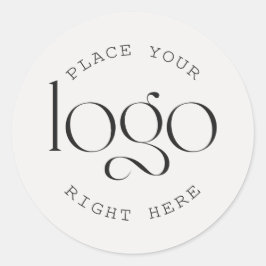 Lägg till din egen Anpassningsbar - Logotyp vit Runt Klistermärke