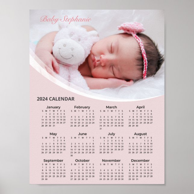 Lägg till din egen Baby-foto 2024-kalender | POSTE Poster (Framsidan)