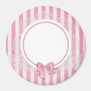 Lägg till din egen Bild eller Rosa Snöre Magnet