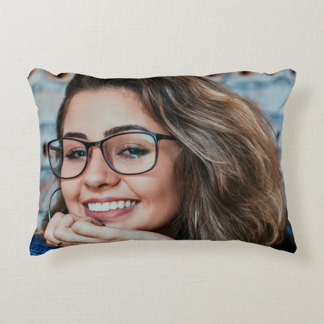 Lägg till din egen Dubbla för foto-Anpassningsbar  Prydnadskudde (Framsidan)