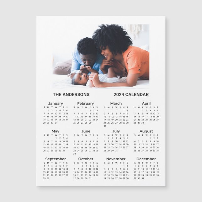 Lägg till din egen familjefoto 2024-kalender | Mag (Framsida)