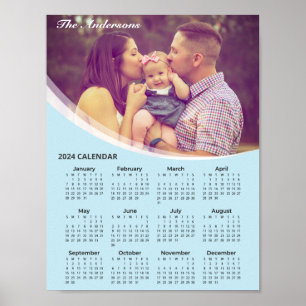 Lägg till din egen familjefoto 2024-kalender   POS Poster