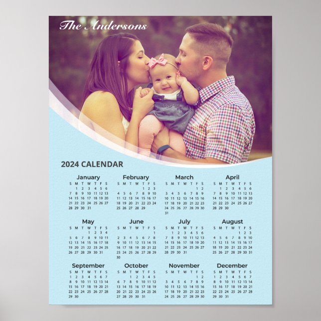 Lägg till din egen familjefoto 2024-kalender | POS Poster (Framsidan)