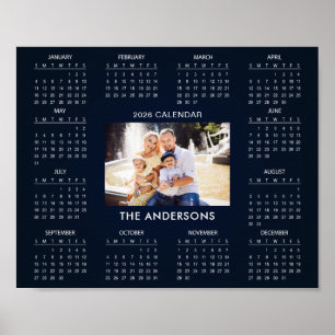 Lägg till din egen familjefoto 2026 Kalender Poster