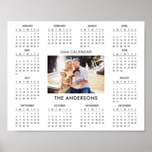 Lägg till din egen familjefoto 2026 Kalender Poster