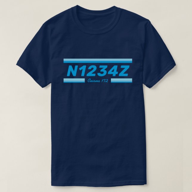 Lägg till din egen flygplansnummer T-shirt (Design framsida)