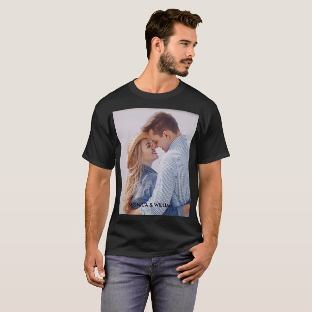 Lägg till din egen foto-Anpassningsbar T-Shirt (Hel framsida)